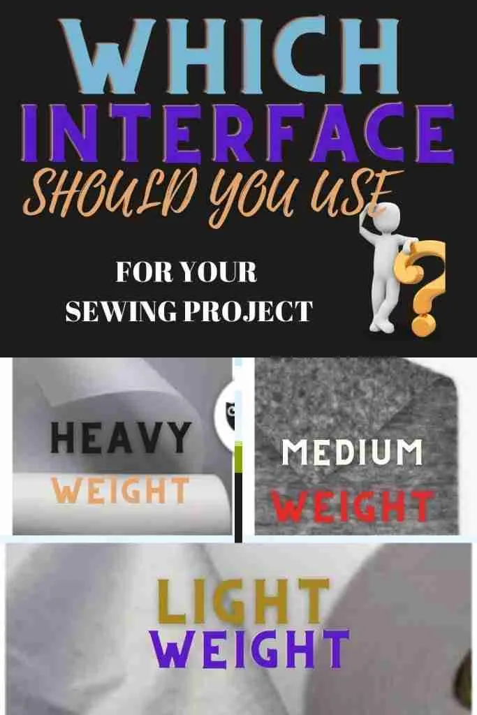 Diferent types of interface for dressmaking