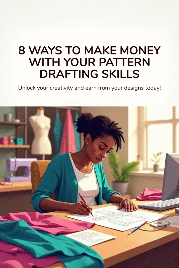 Pinterest Pin - 8 WAYS TO MAKE MONEY WITH YOUR PATTERN DRAFTING SKILLS
