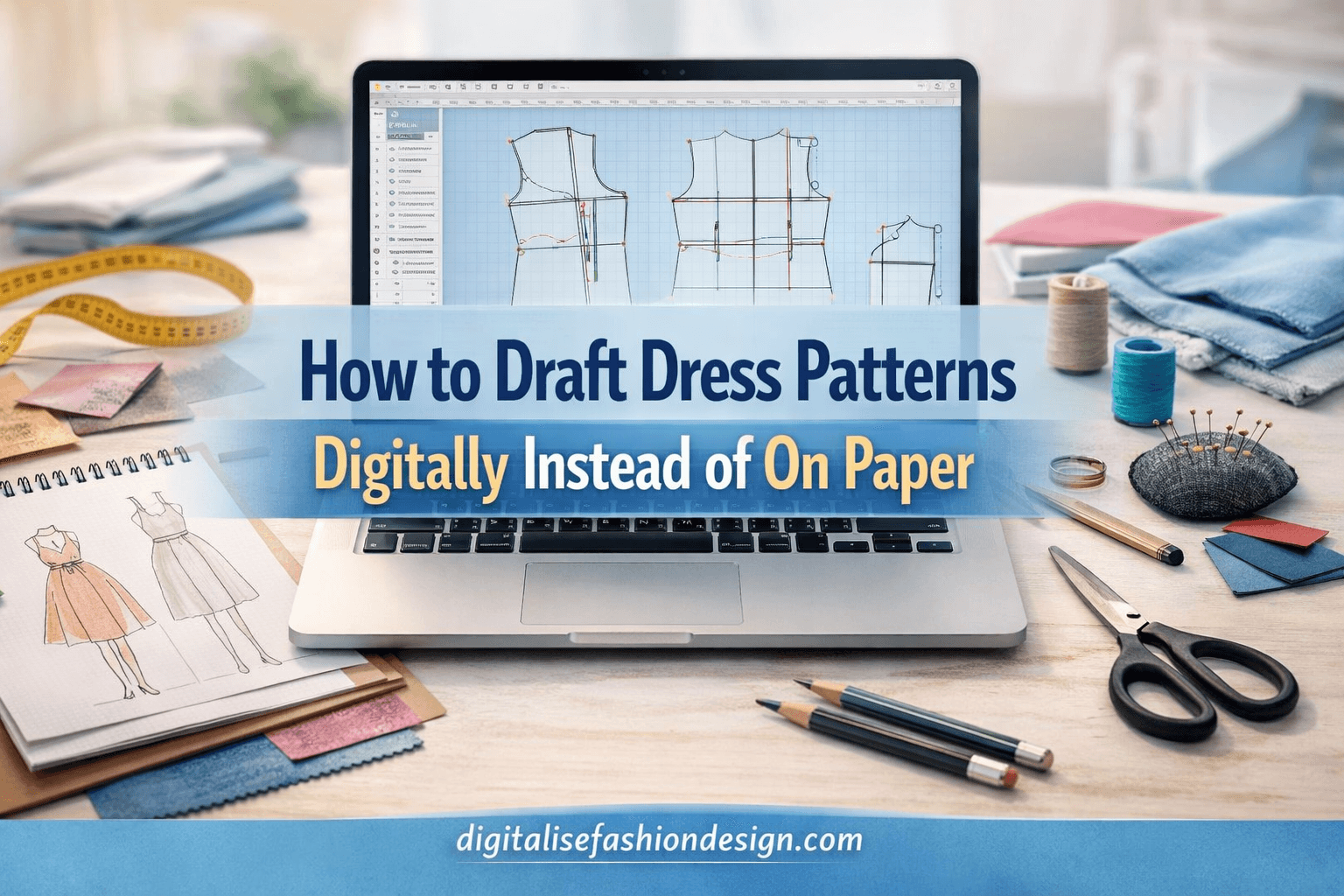 You are currently viewing How to Draft Dress Patterns Digitally Instead of On Paper (Complete Guide)