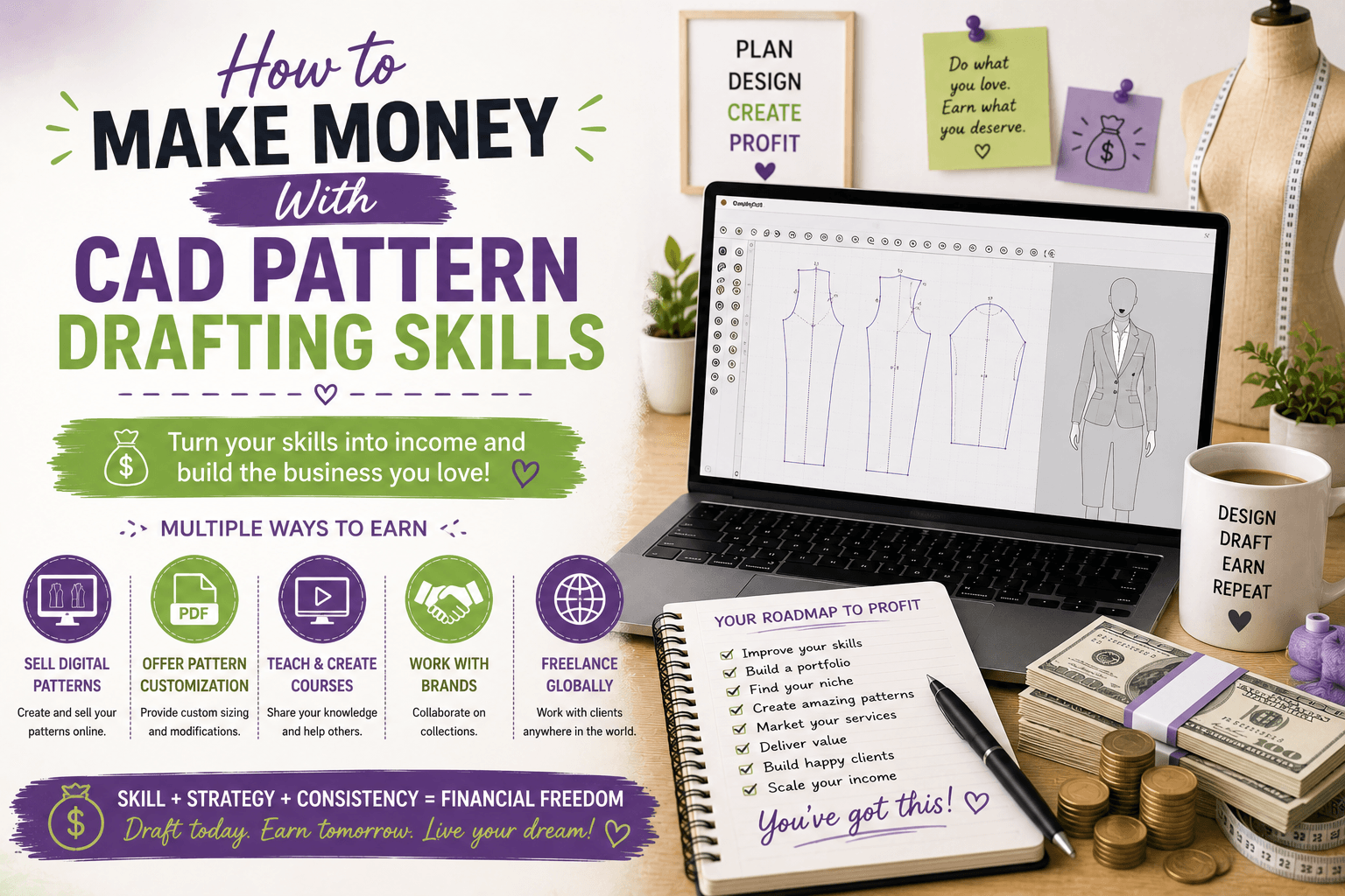 You are currently viewing How to Make Money With CAD Pattern Drafting Skills