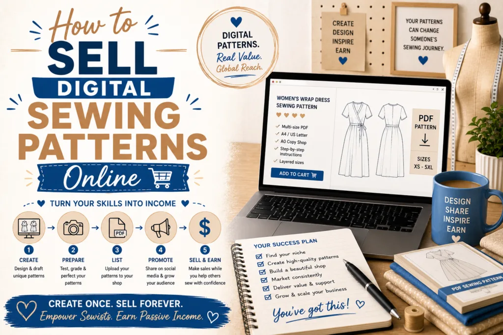 How to sell digital sewing patterns inline