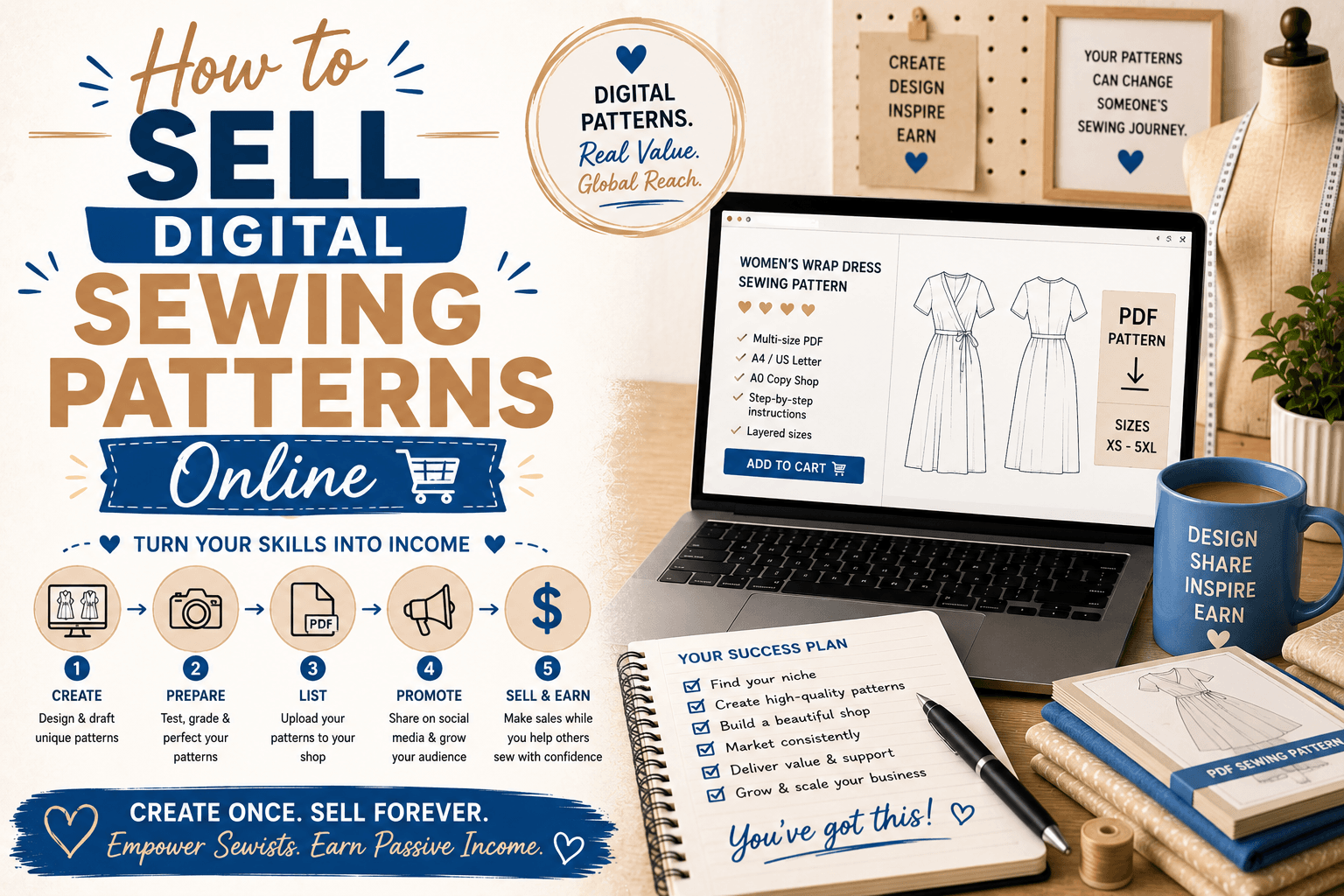 You are currently viewing How to Sell Digital Sewing Patterns Online